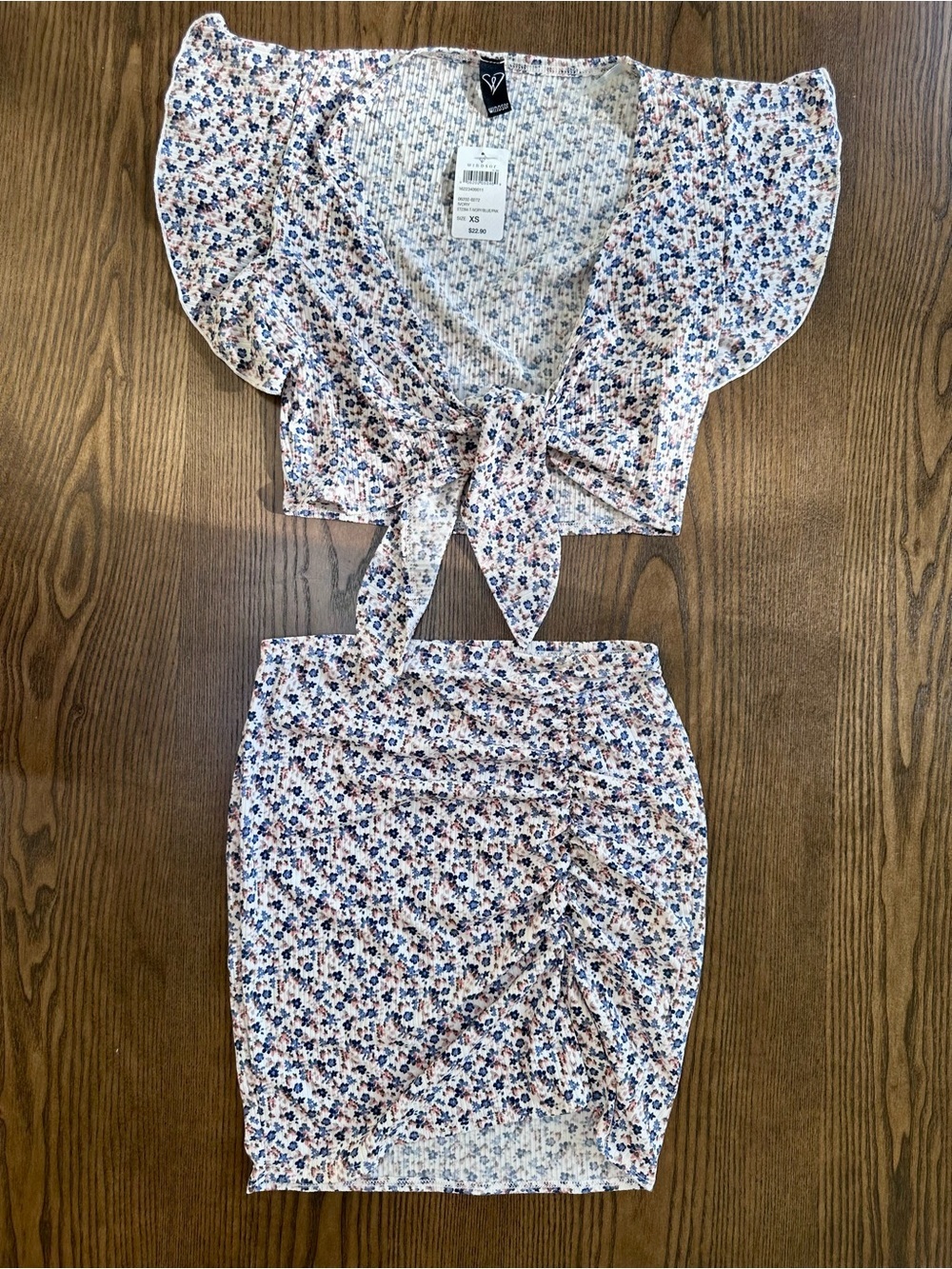 2 Piece Floral Print Women's Skirt Set